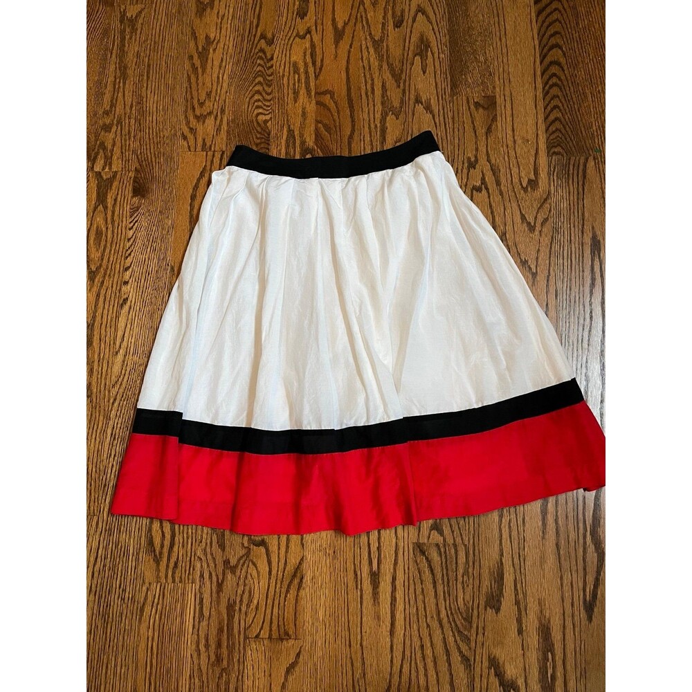 Anne Klein A-Line skirt Color block white black red size 6